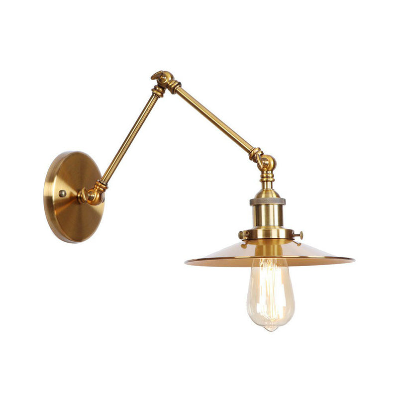 Metal Brass Wall Lamp with Swing Arm Design