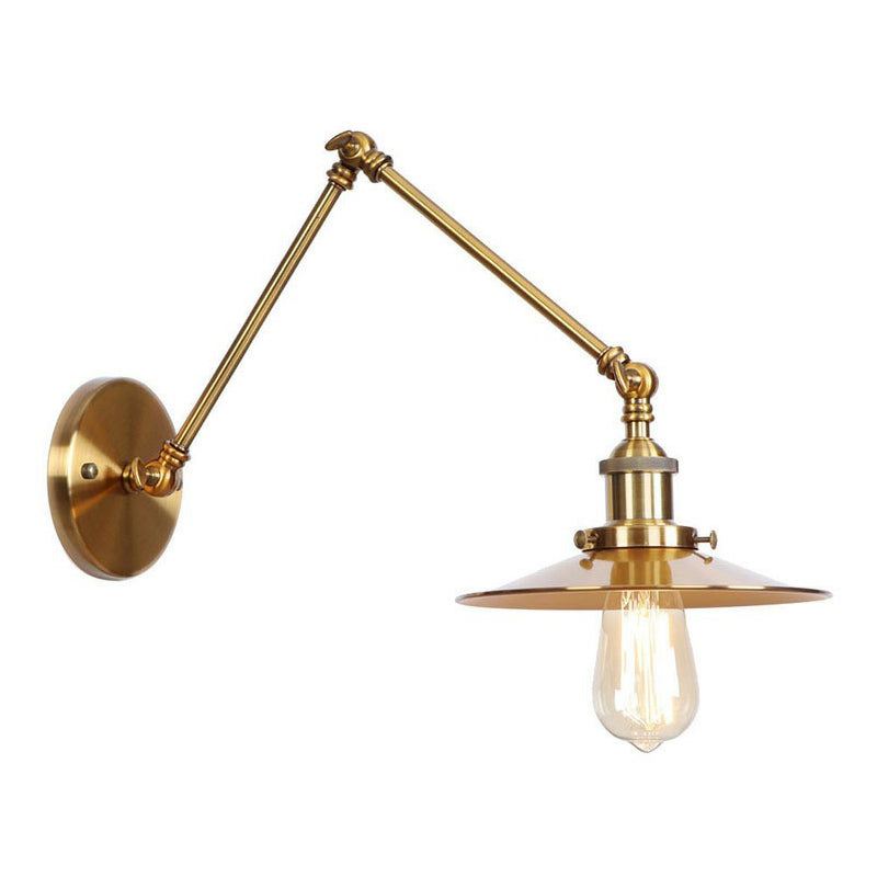 Metal Brass Wall Lamp with Swing Arm Design
