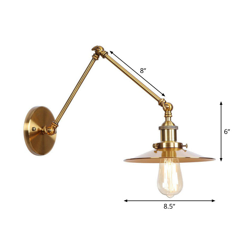Metal Brass Wall Lamp with Swing Arm Design