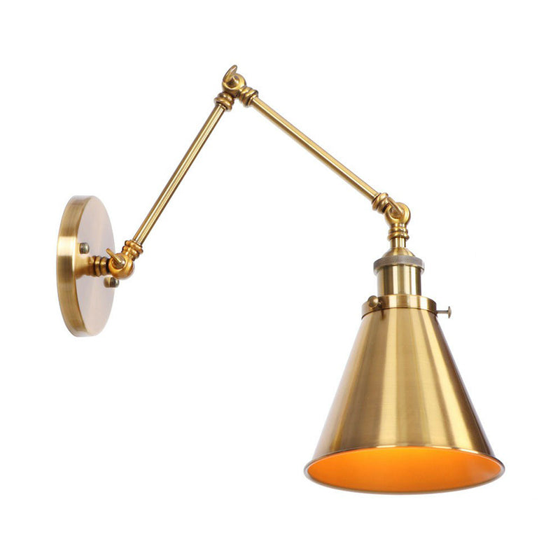 Metal Brass Wall Lamp with Swing Arm Design