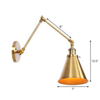 Metal Brass Wall Lamp with Swing Arm Design