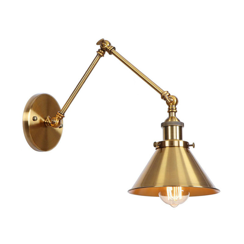 Metal Brass Wall Lamp with Swing Arm Design