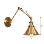Metal Brass Wall Lamp with Swing Arm Design