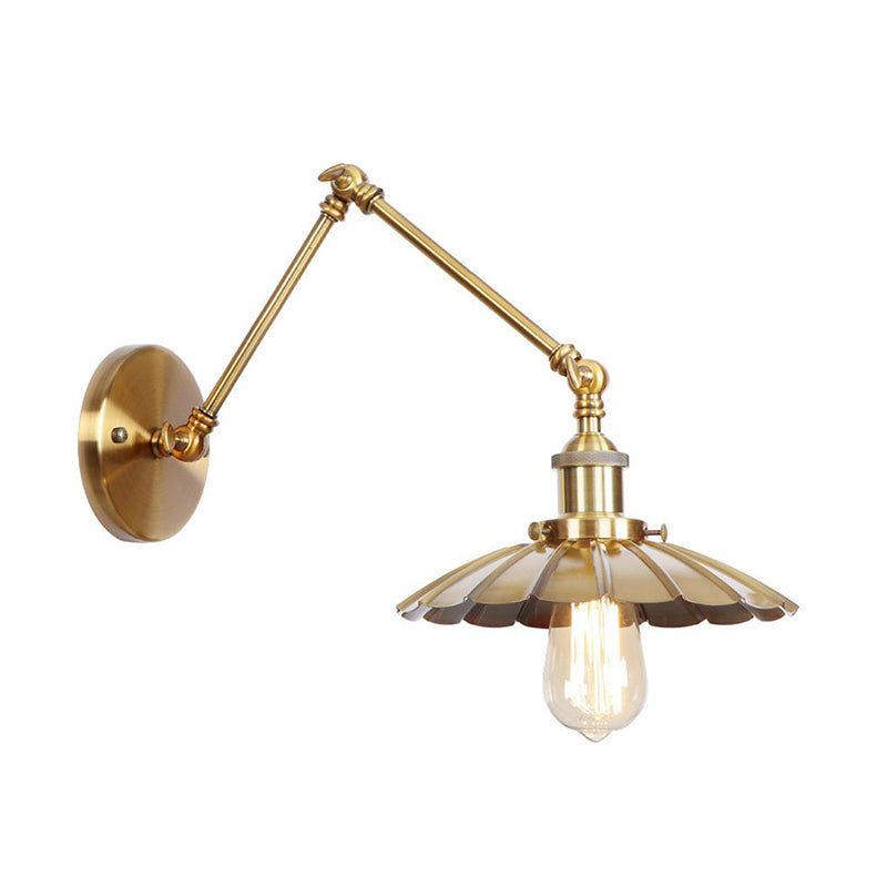 Metal Brass Wall Lamp with Swing Arm Design