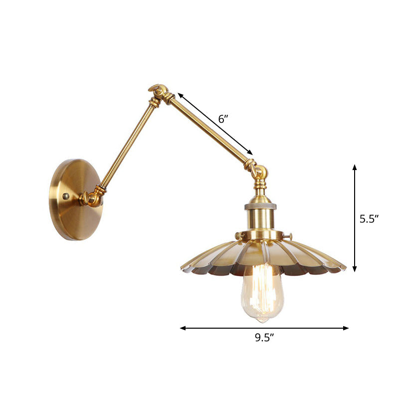 Metal Brass Wall Lamp with Swing Arm Design