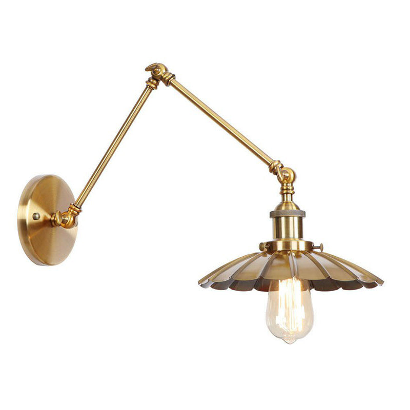 Metal Brass Wall Lamp with Swing Arm Design