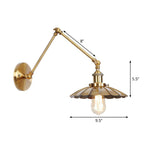 Metal Brass Wall Lamp with Swing Arm Design