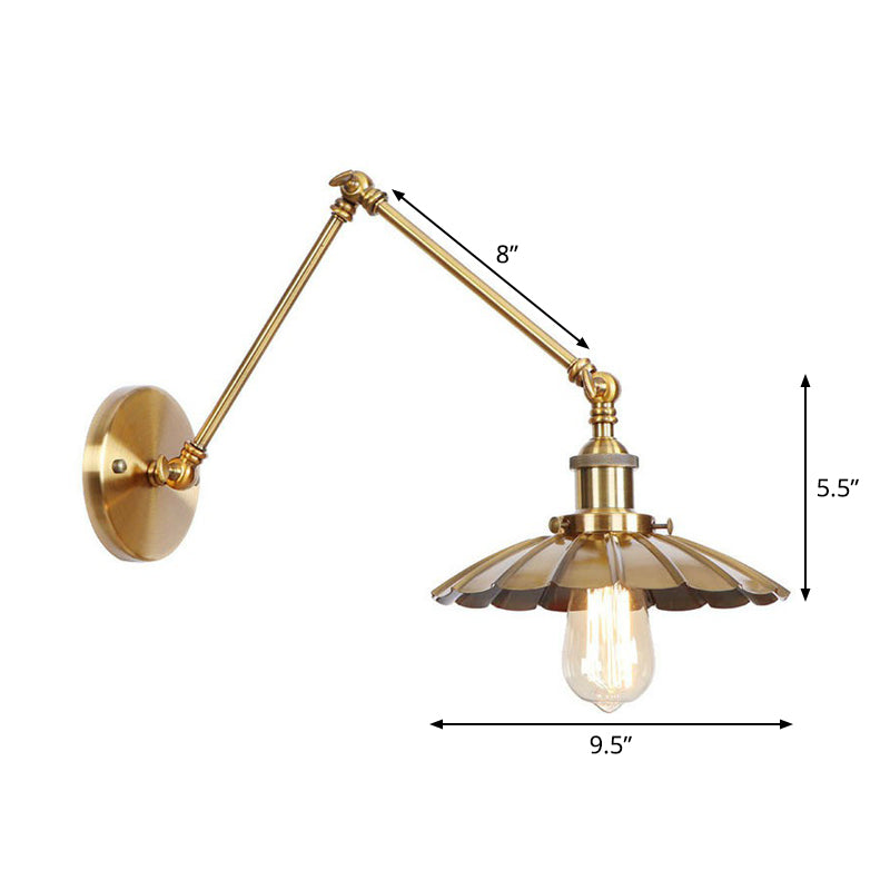Metal Brass Wall Lamp with Swing Arm Design