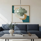 Multi Layer Glass Pendant Light with LED E27 Base Fixture