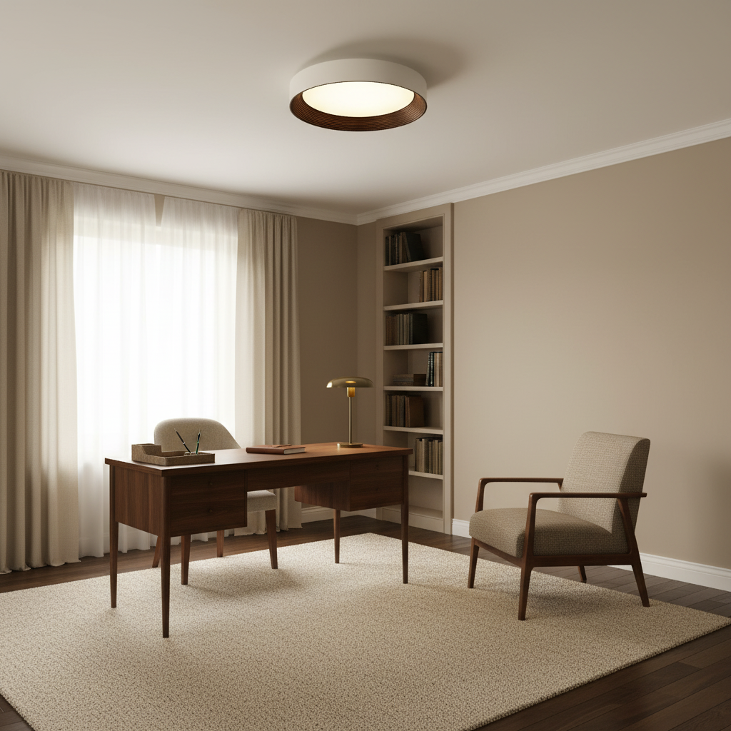 Frameless Round Flush Mount LED Ceiling Light with Acrylic Shade