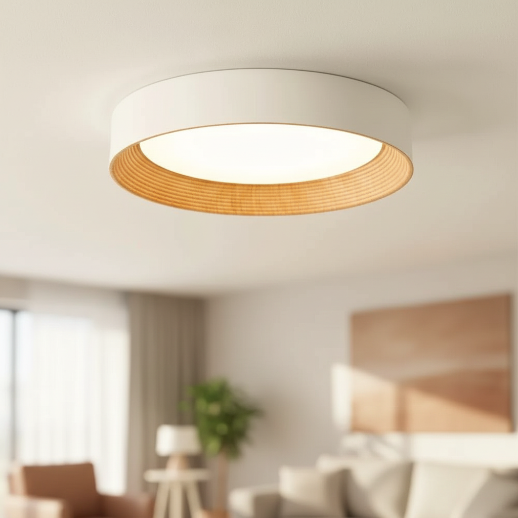 Frameless Round Flush Mount LED Ceiling Light with Acrylic Shade