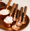 Copper Plated Stainless Steel Measuring Set Walnut Handle