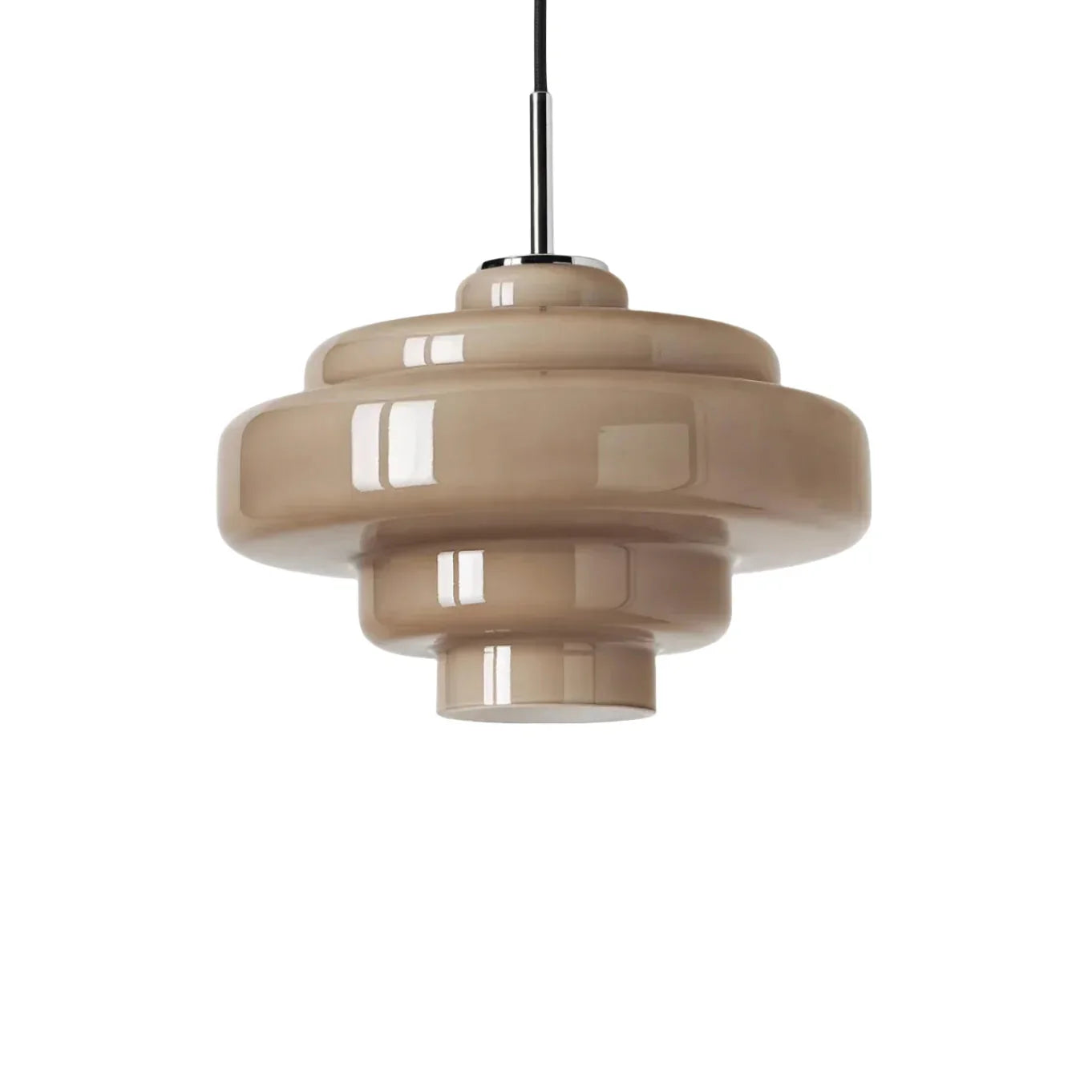 Multi Layer Glass Pendant Light with LED E27 Base Fixture