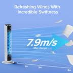 36 inch DC motor tower fan 20 dB 12 speed