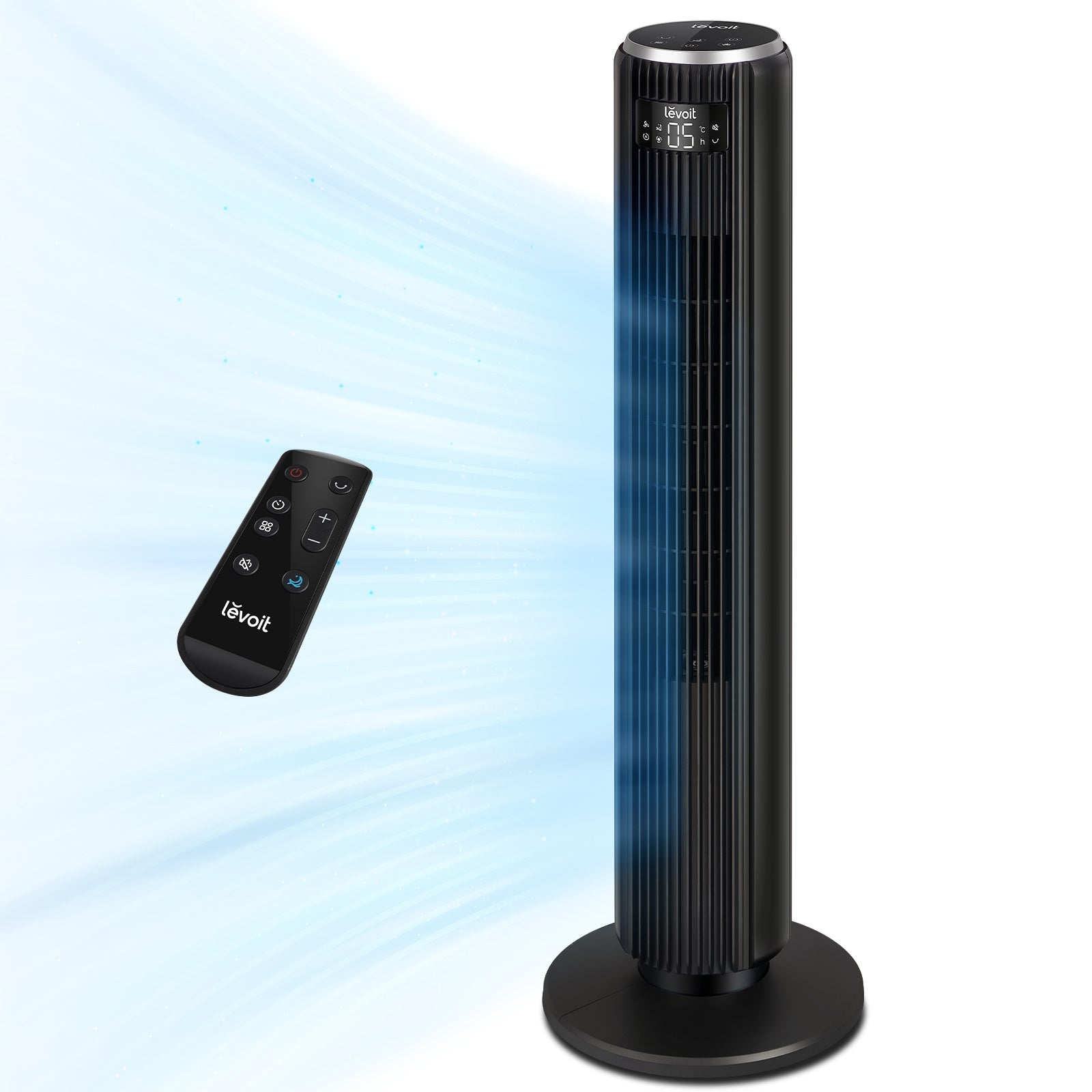 36 inch Oscillating Tower Fan with Timer Grey