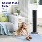 36 inch Oscillating Tower Fan with Timer Grey