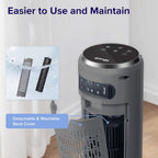 36 inch Oscillating Tower Fan with Timer Grey