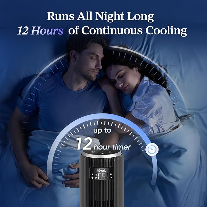 36 inch Oscillating Tower Fan with Timer Grey