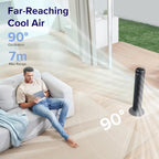 36 inch Oscillating Tower Fan with Timer Grey