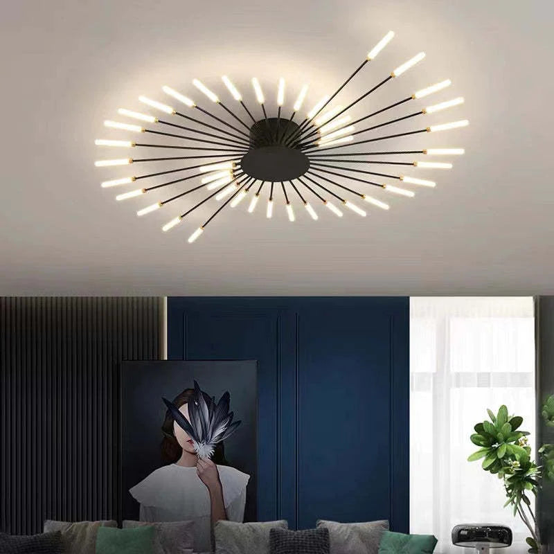 Black Gold Metal Acrylic LED Ceiling Light with SMD Socket