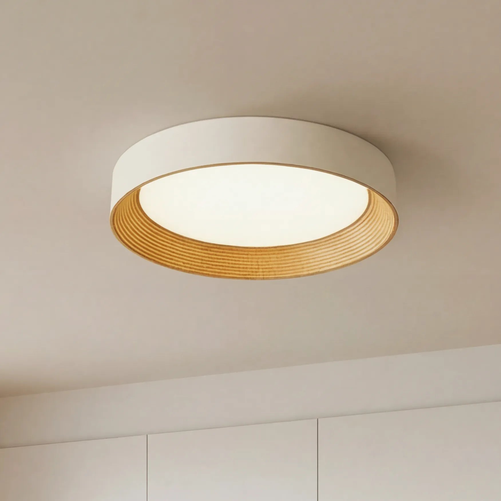 Frameless Round Flush Mount LED Ceiling Light with Acrylic Shade
