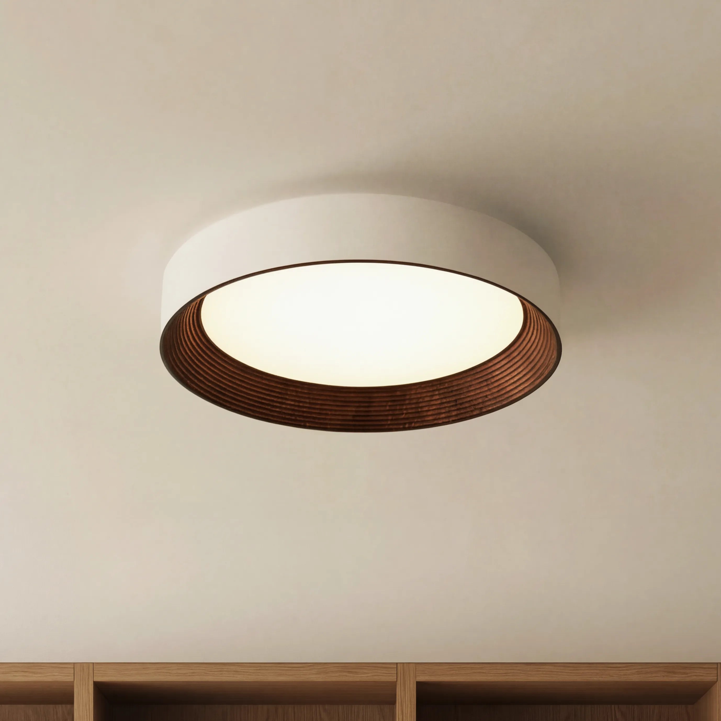 Frameless Round Flush Mount LED Ceiling Light with Acrylic Shade