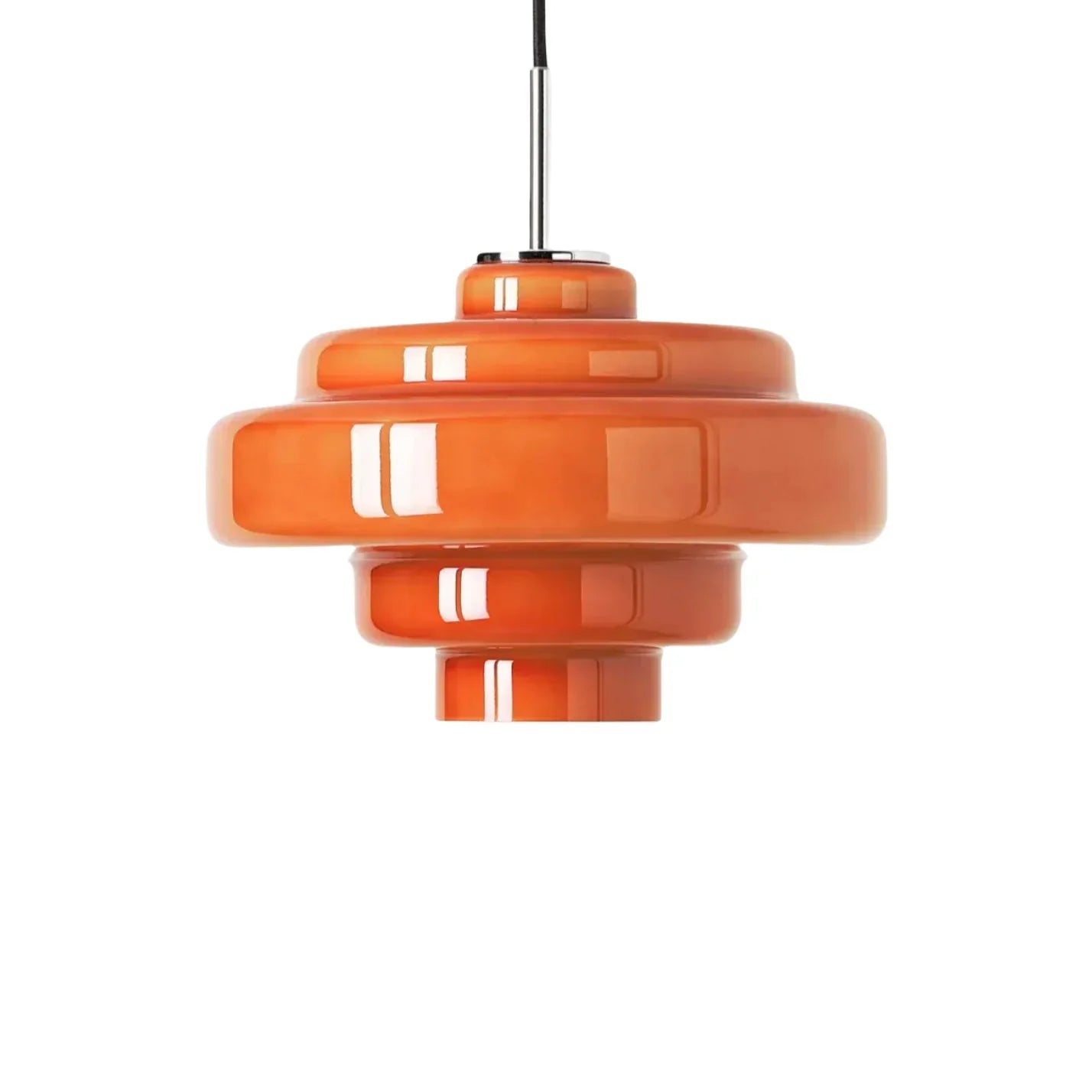 Multi Layer Glass Pendant Light with LED E27 Base Fixture