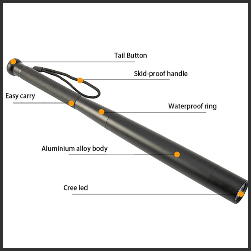 Baseball Bat Shaped LED Flashlight with Three Lighting Modes