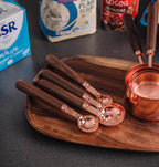 Copper Plated Stainless Steel Measuring Set Walnut Handle