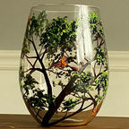 Hand Painted Four Seasons Tree Wine Glass Set