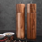 Acacia Wood Salt Pepper Grinders Adjustable Mill Set