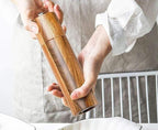 Acacia Wood Salt Pepper Grinders Adjustable Mill Set