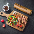 Acacia Wood Salt Pepper Grinders Adjustable Mill Set