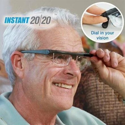 Adjustable Focus Glasses with Polycarbonate Frame and Dial