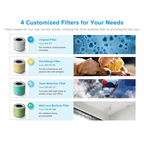 Air Purifier HEPA Activated Carbon Filter Timer Fan Settings