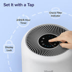 Air Purifier HEPA Activated Carbon Filter Timer Fan Settings