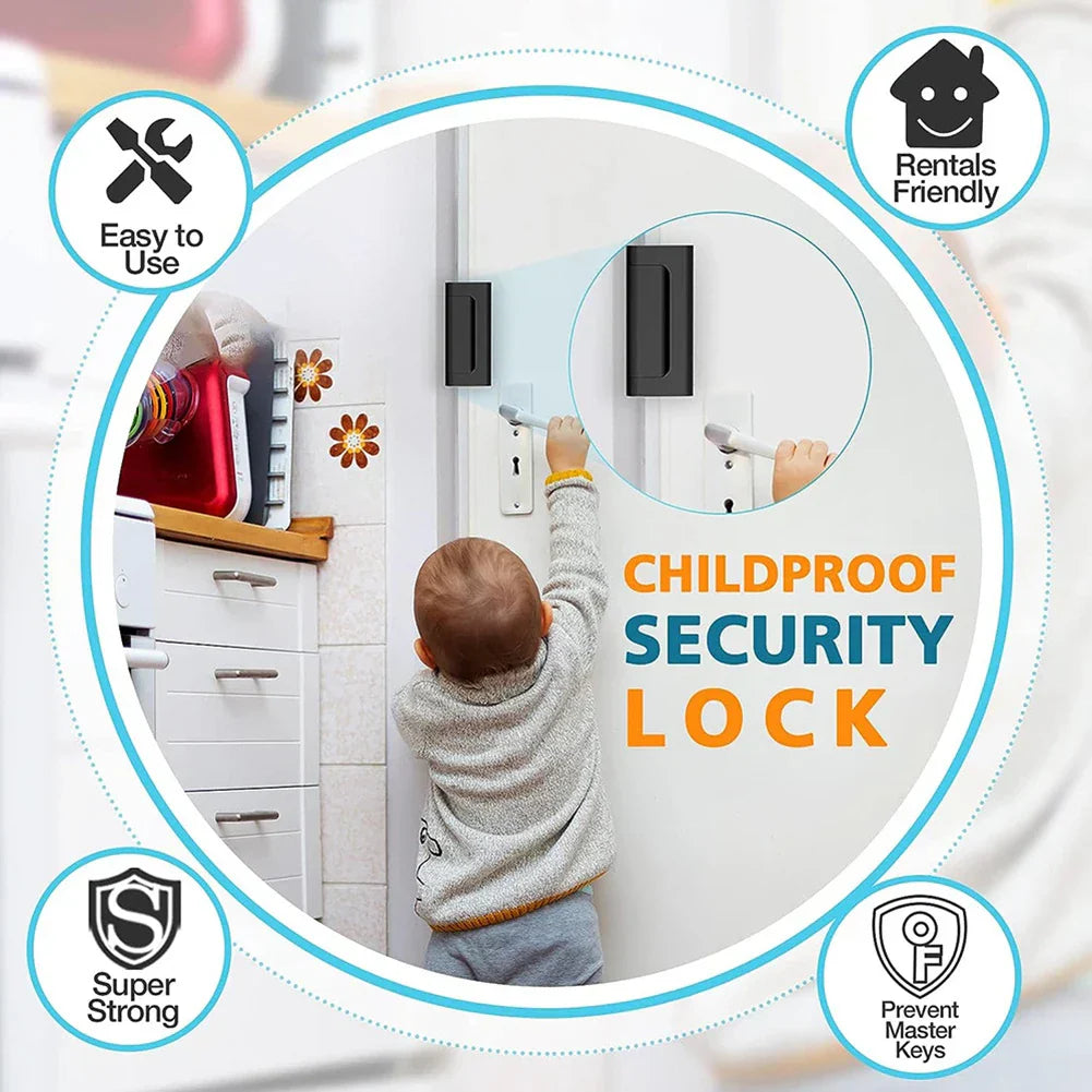 Aluminium Alloy Childproof Door Safety Latch with Screws