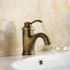Antique Brass Bathroom Sink Mixer Tap with Ceramic Cartridge