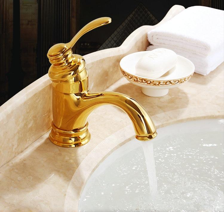 Antique Brass Bathroom Sink Mixer Tap with Ceramic Cartridge