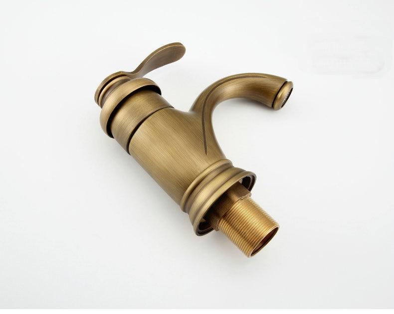 Antique Brass Bathroom Sink Mixer Tap with Ceramic Cartridge