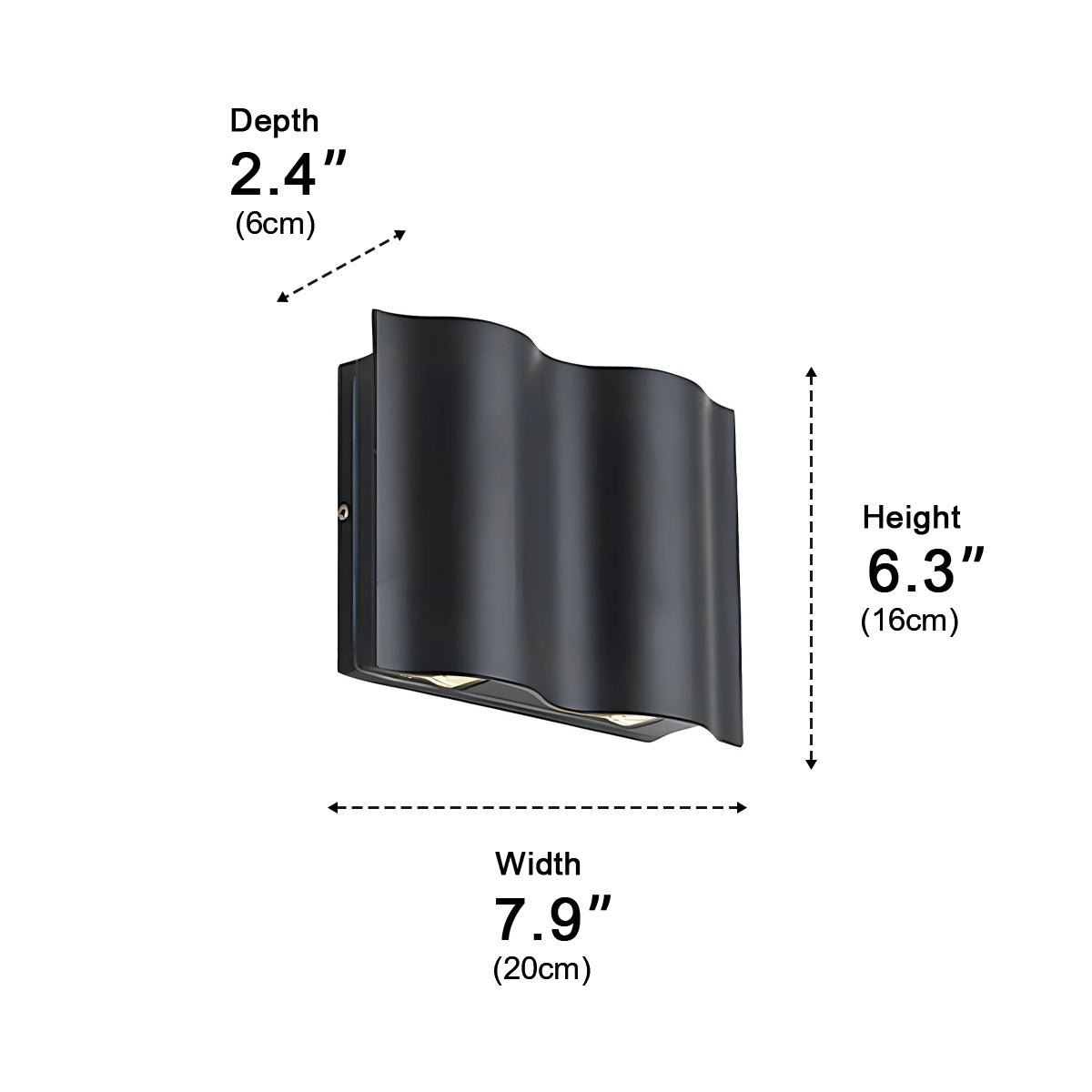 Black Aluminium Outdoor Wall Light with LED Up Down Lighting