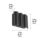 Black Aluminium Outdoor Wall Light with LED Up Down Lighting