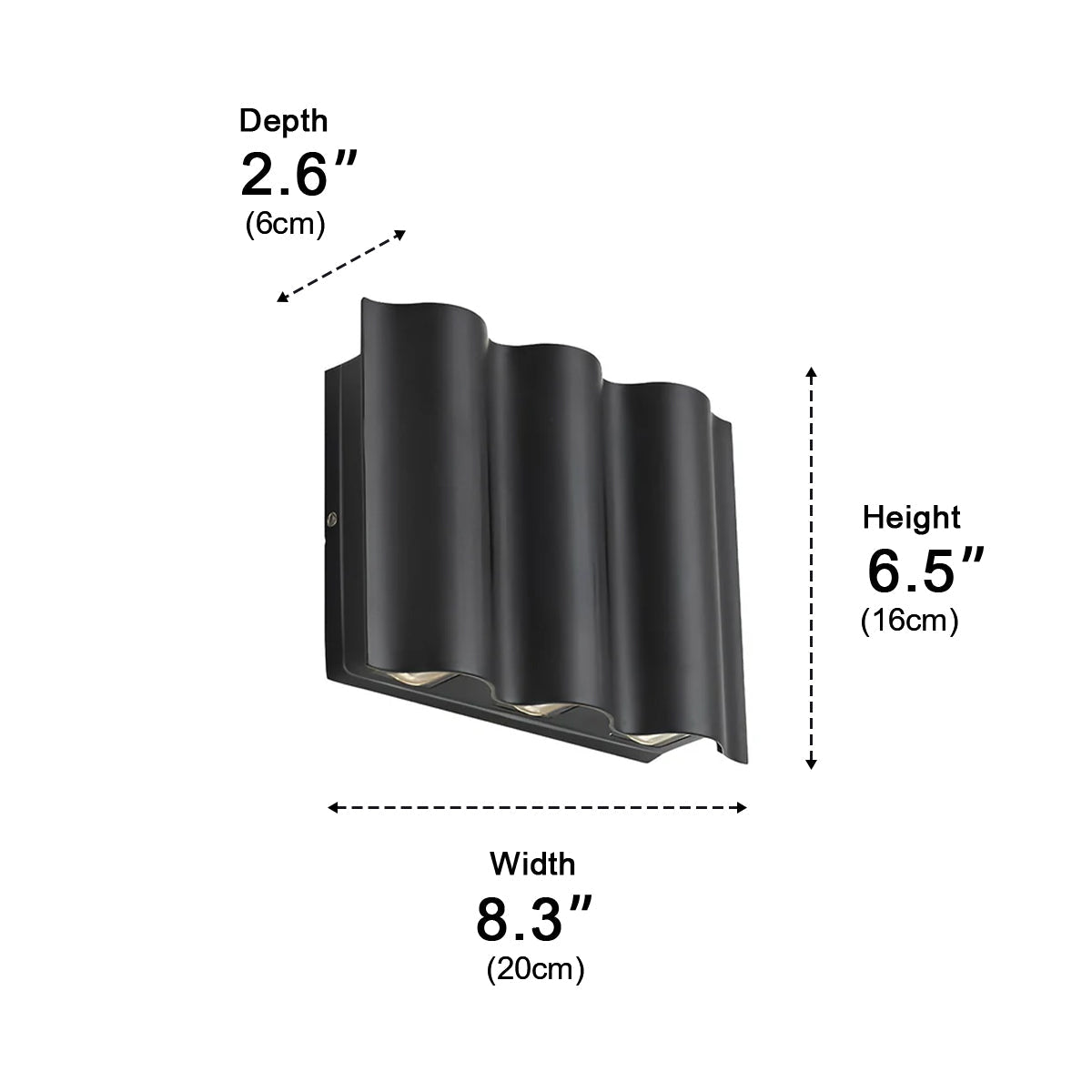 Black Aluminium Outdoor Wall Light with LED Up Down Lighting