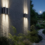 Black Aluminium Outdoor Wall Light with LED Up Down Lighting