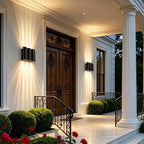 Black Aluminium Outdoor Wall Light with LED Up Down Lighting