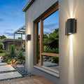 Black Aluminium Outdoor Wall Light with LED Up Down Lighting