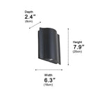 Black Aluminium Outdoor Wall Light with LED Up Down Lighting