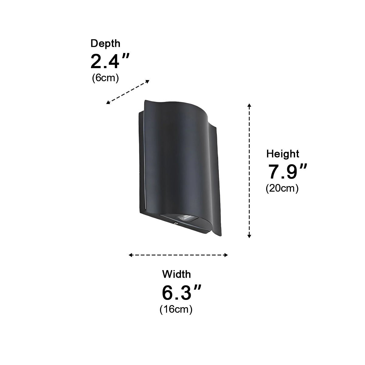 Black Aluminium Outdoor Wall Light with LED Up Down Lighting