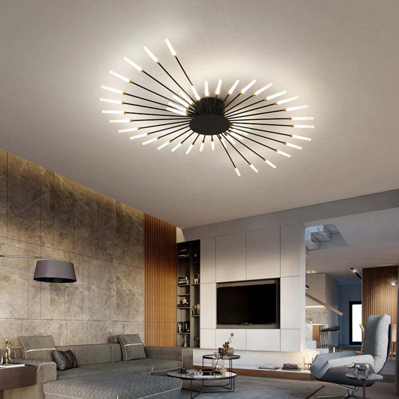 Black Gold Metal Acrylic LED Ceiling Light with SMD Socket