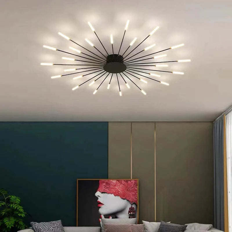 Black Gold Metal Acrylic LED Ceiling Light with SMD Socket